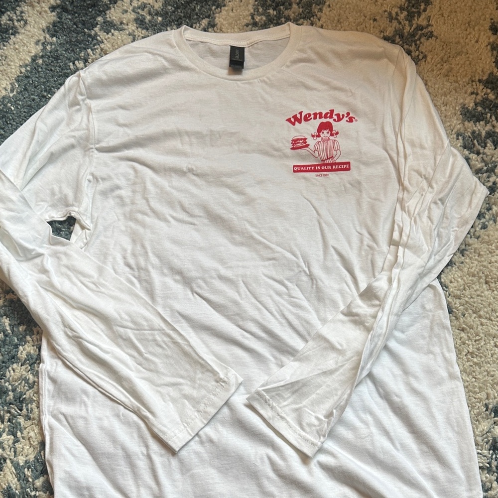 White Long Sleeve Wendy’s Shirt